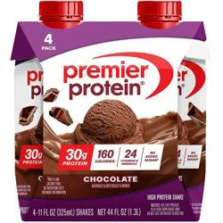 Premier Protein Nutritional Shake Chocolate Non-Caffeinated - 11 fl oz/4pk