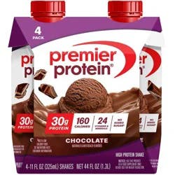 Premier Protein Nutritional Shake Chocolate Non-Caffeinated - 11 fl oz/4pk