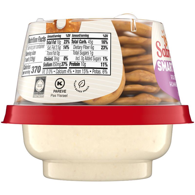 slide 3 of 6, Sabra Roasted Garlic Hummus With Pretzels Snacker - 4.56oz, 4.56 oz