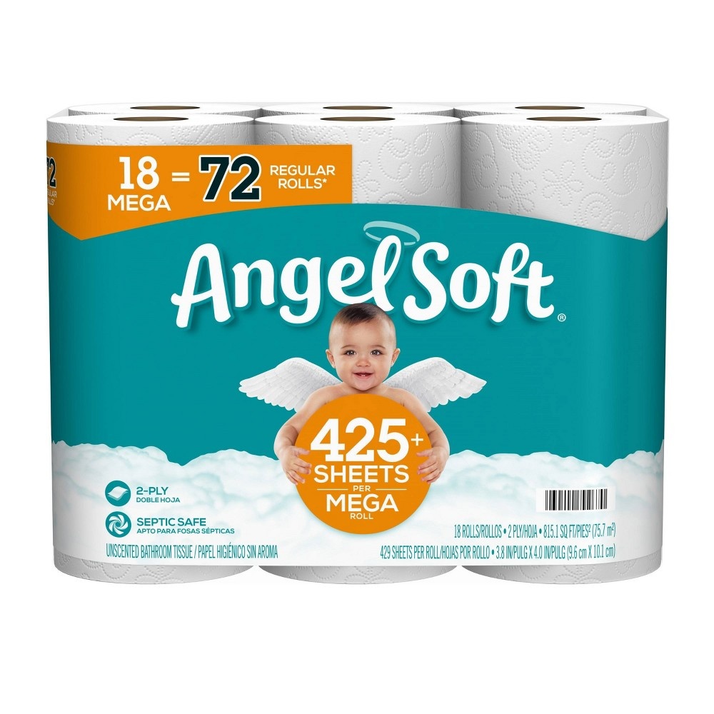 slide 2 of 4, Angel Soft Toilet Paper - 18 Mega Rolls, 18 ct