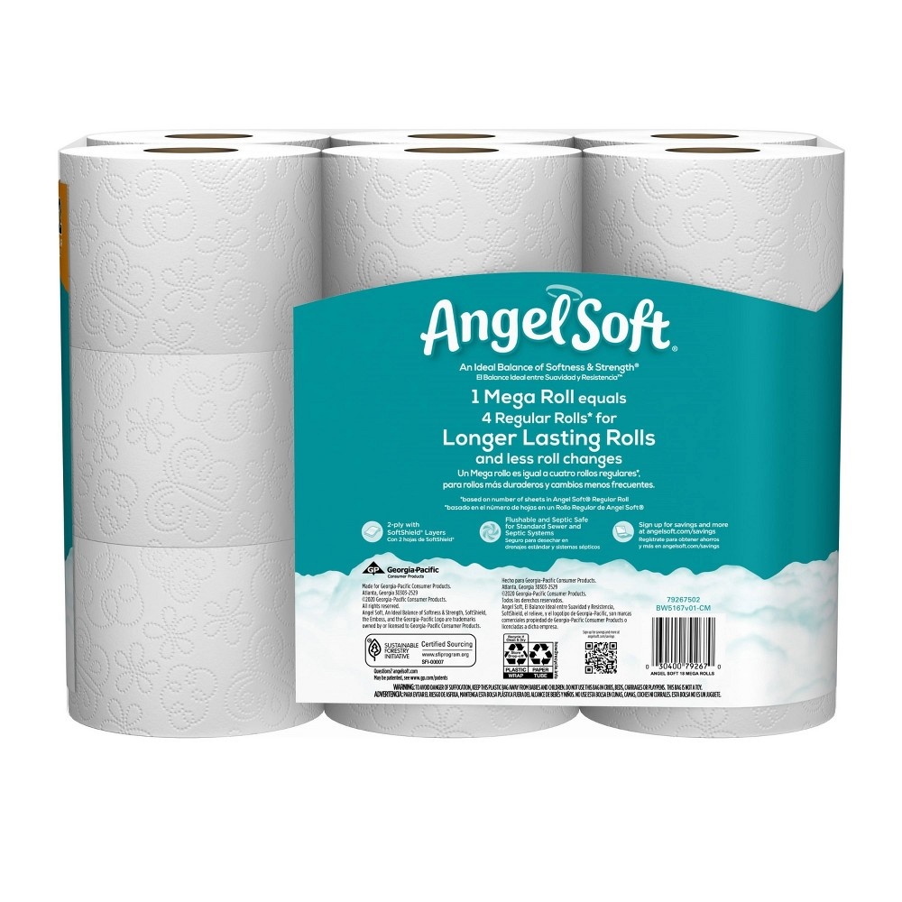 slide 3 of 4, Angel Soft Toilet Paper - 18 Mega Rolls, 18 ct