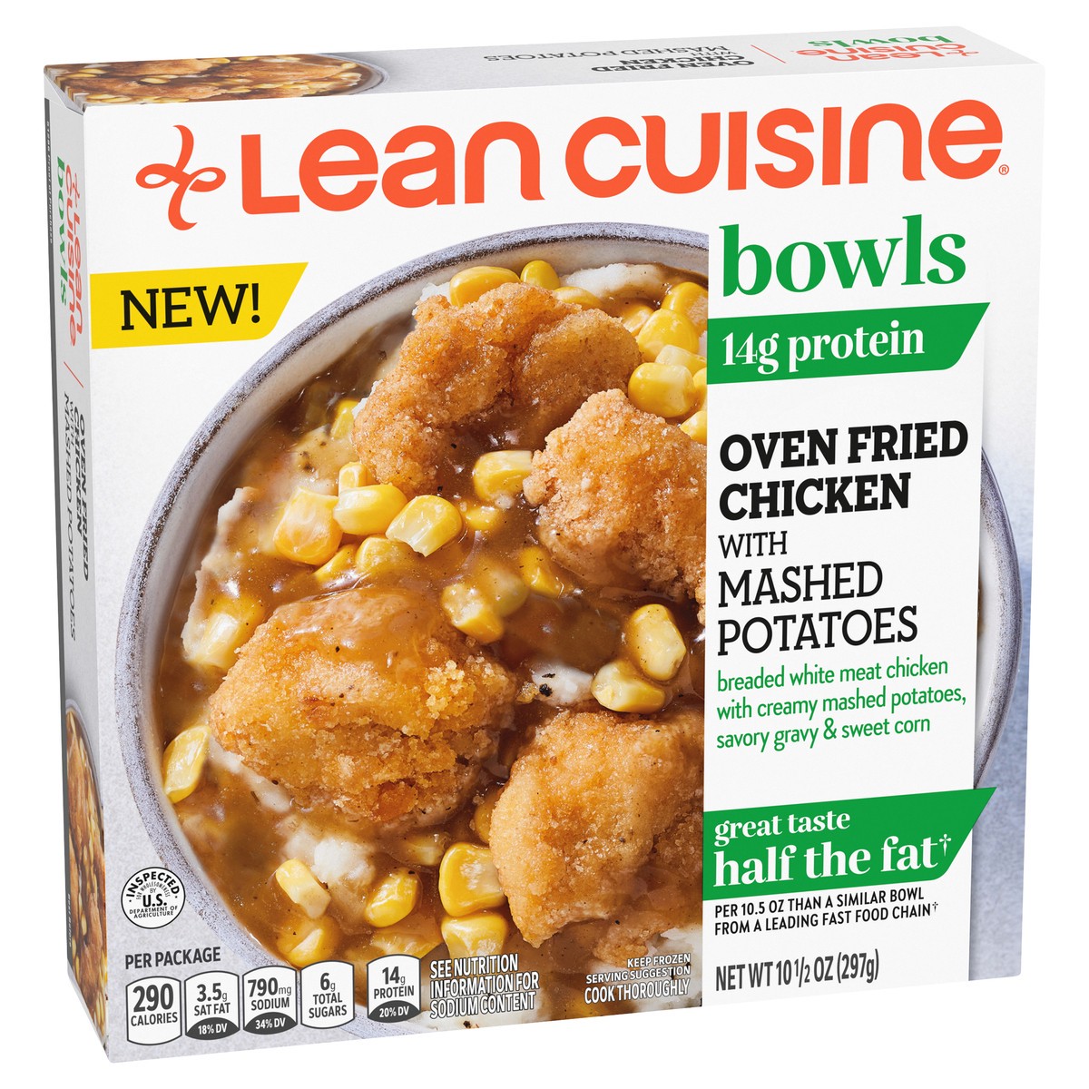 slide 6 of 8, Lean Cuisine Frozen Meal Oven Fried Chicken with Mashed Potatoes, Balance Bowls Microwave Meal, Frozen Fried Chicken Dinner, Frozen Dinner for One, 10.5 oz