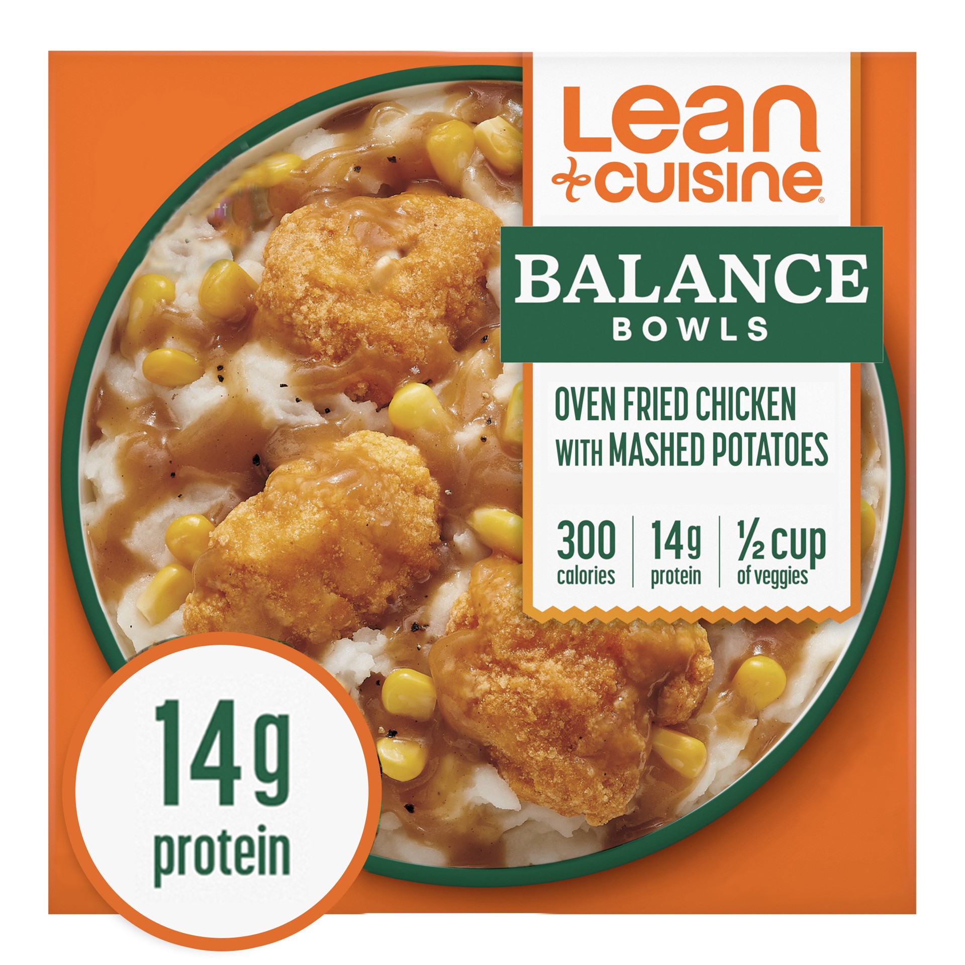 slide 1 of 8, Lean Cuisine Frozen Meal Oven Fried Chicken with Mashed Potatoes, Balance Bowls Microwave Meal, Frozen Fried Chicken Dinner, Frozen Dinner for One, 10.5 oz