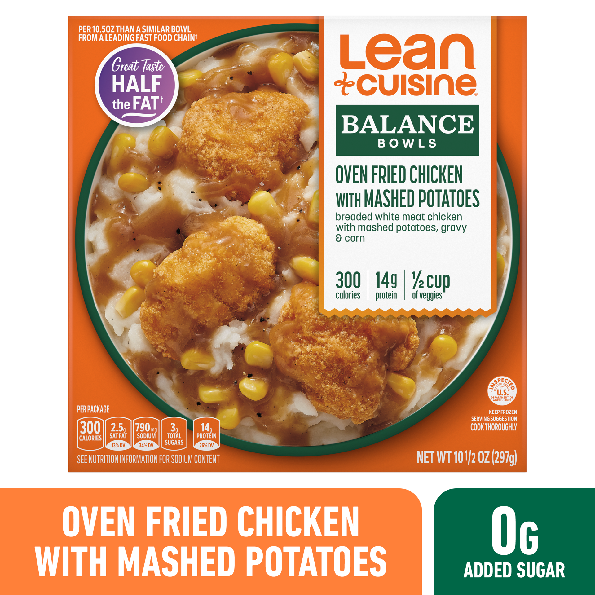 slide 1 of 8, Lean Cuisine Frozen Meal Oven Fried Chicken with Mashed Potatoes, Balance Bowls Microwave Meal, Frozen Fried Chicken Dinner, Frozen Dinner for One, 10.5 oz