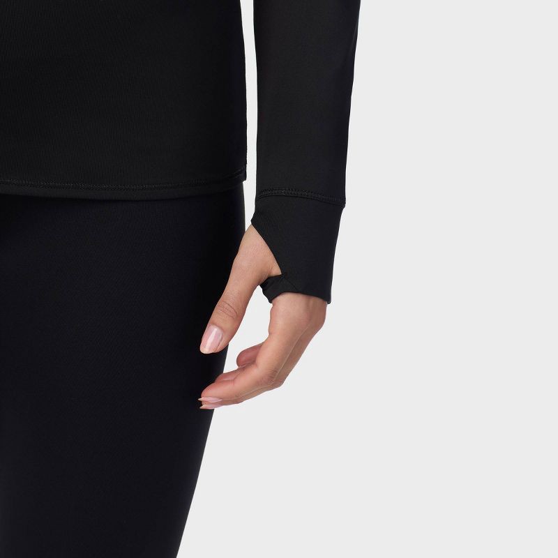 slide 4 of 8, Warm Essentials by Cuddl Duds Women's Active Thermal Crewneck Top - Black M, 1 ct