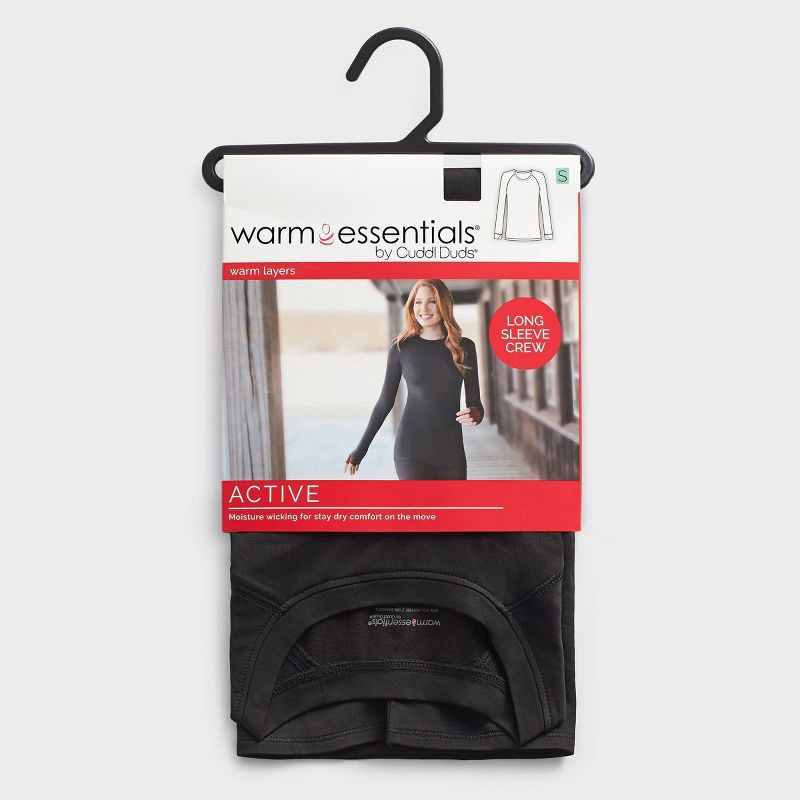 slide 5 of 8, Warm Essentials by Cuddl Duds Women's Active Thermal Crewneck Top - Black M, 1 ct