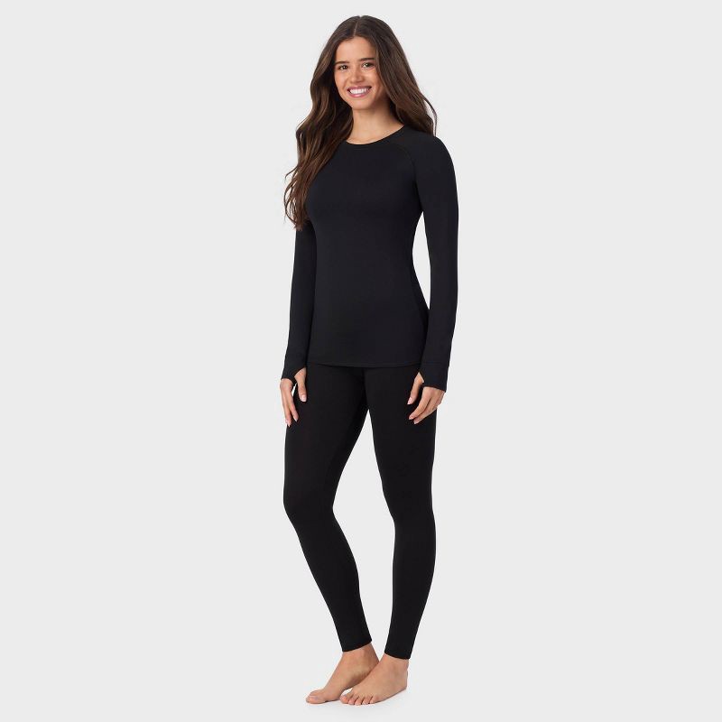 slide 3 of 8, Warm Essentials by Cuddl Duds Women's Active Thermal Crewneck Top - Black XXL, 1 ct