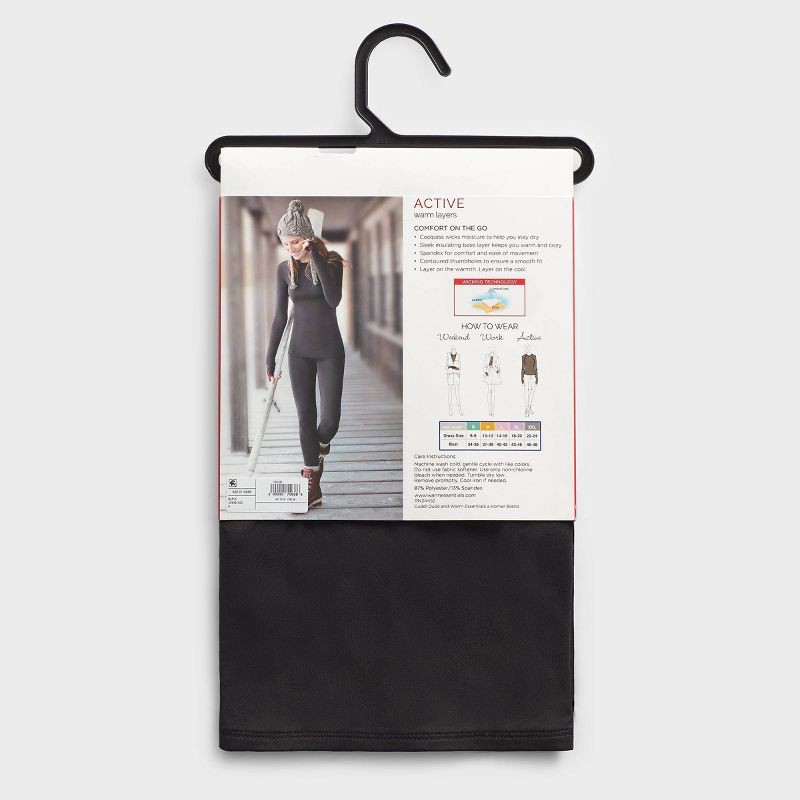 slide 6 of 8, Warm Essentials by Cuddl Duds Women's Active Thermal Crewneck Top - Black XXL, 1 ct