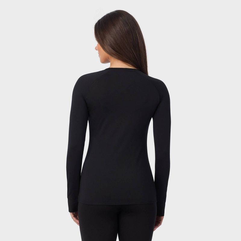 slide 2 of 8, Warm Essentials by Cuddl Duds Women's Active Thermal Crewneck Top - Black S, 1 ct