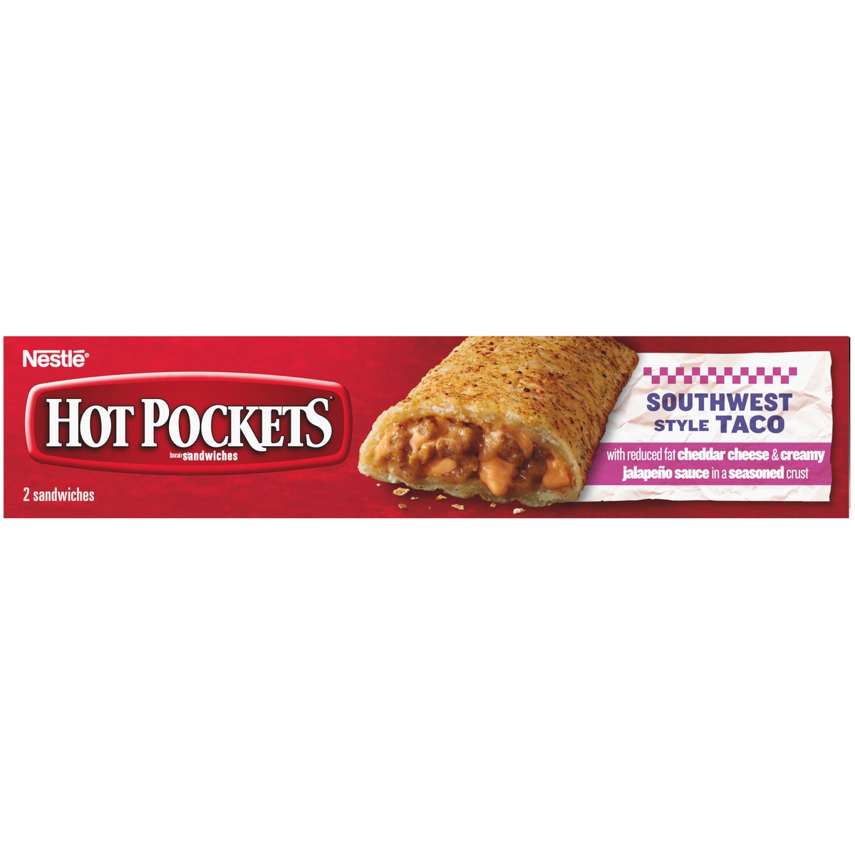 slide 7 of 13, Hot Pockets Frozen Snacks Southwest Style Taco Seasoned Crust Frozen Sandwiches, 8.5 oz