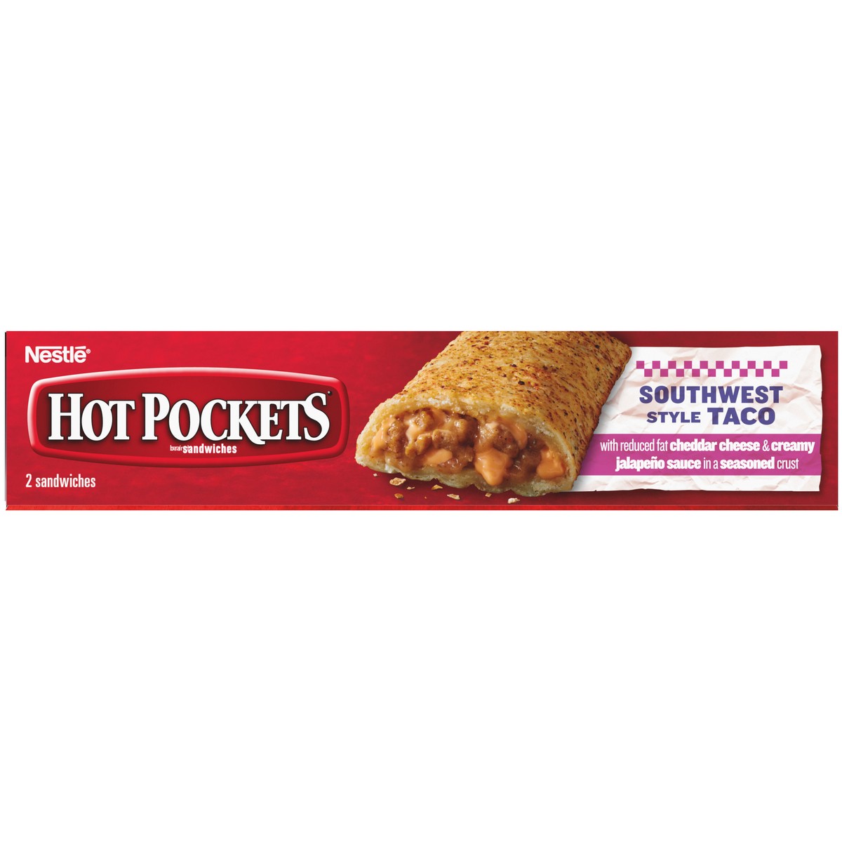 slide 9 of 13, Hot Pockets Frozen Snacks Southwest Style Taco Seasoned Crust Frozen Sandwiches, 8.5 oz