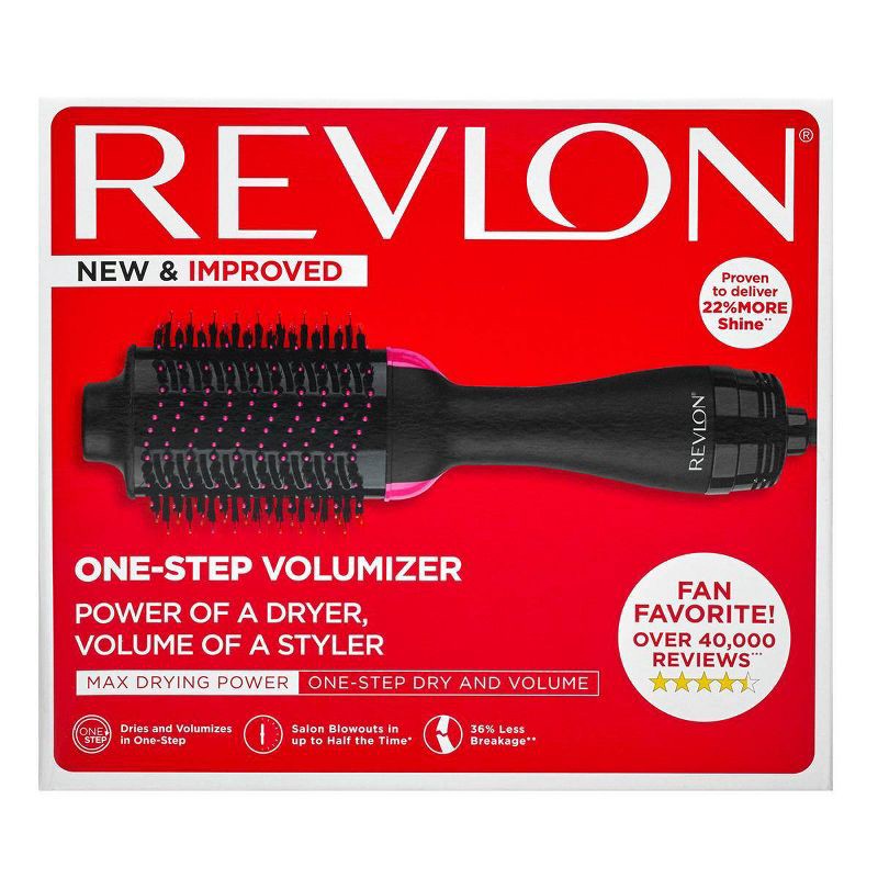 slide 6 of 6, Revlon One-Step Volumizer Hair Dryer and Hot Air Brush - Black, 1 ct