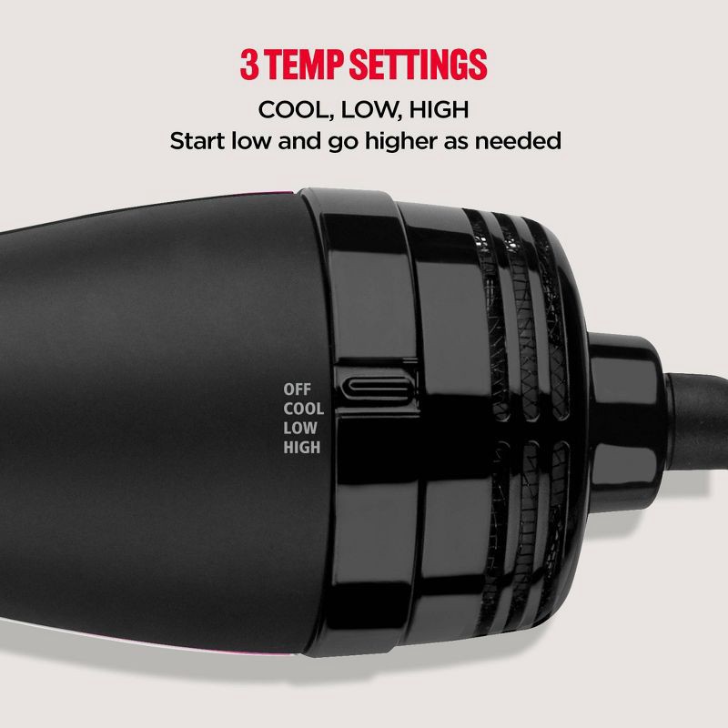 slide 7 of 10, Revlon One-Step Volumizer Hair Dryer and Hot Air Brush - Black, 1 ct