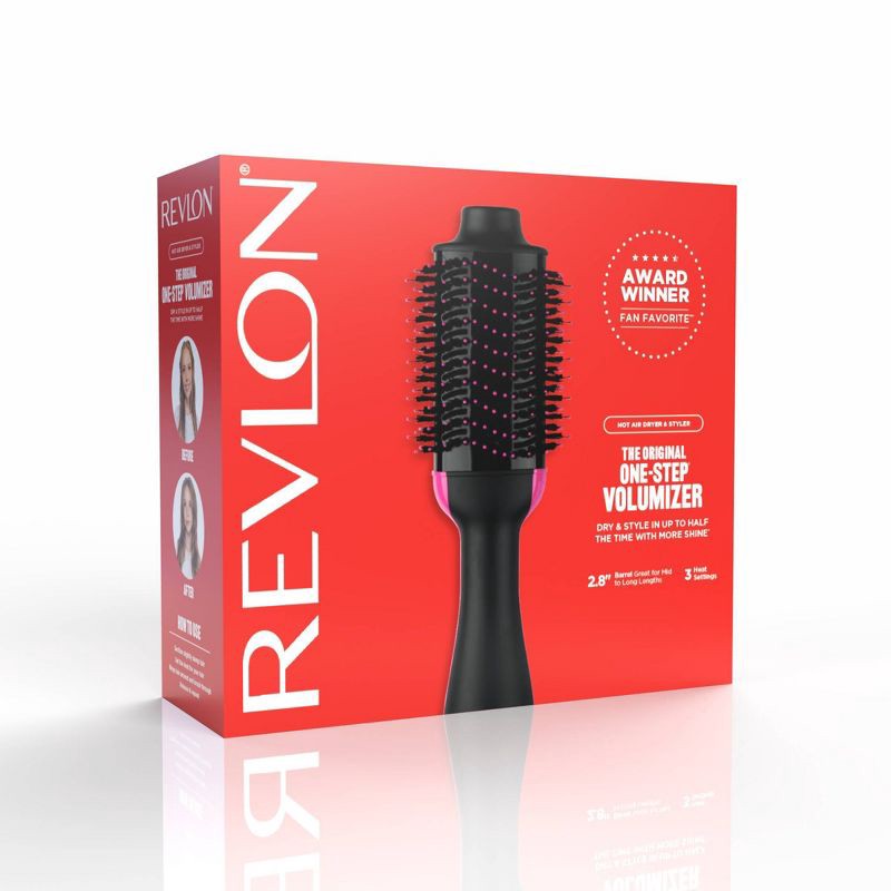 slide 9 of 10, Revlon One-Step Volumizer Hair Dryer and Hot Air Brush - Black, 1 ct