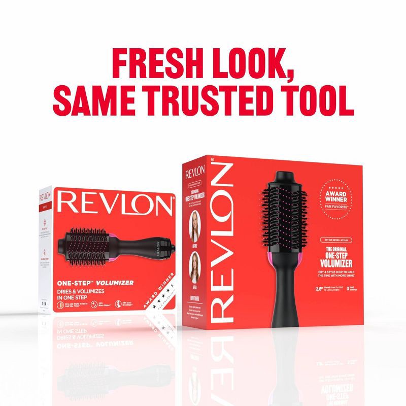 slide 10 of 10, Revlon One-Step Volumizer Hair Dryer and Hot Air Brush - Black, 1 ct