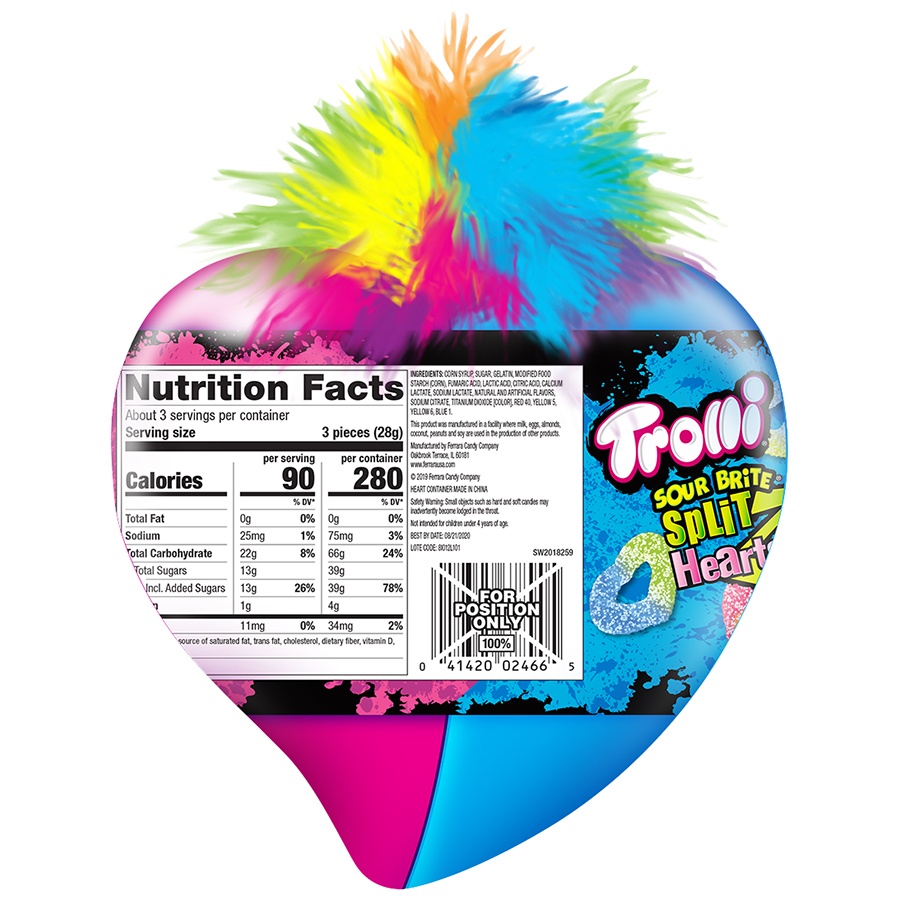 slide 2 of 2, Trolli Splitz Hairy Heart, 3 oz