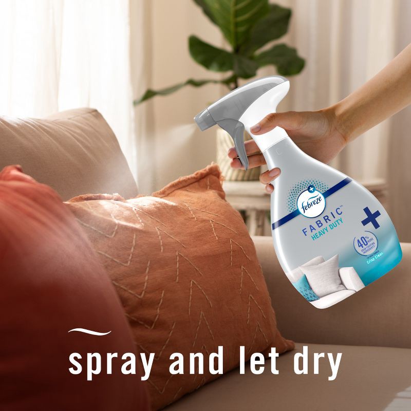 slide 7 of 13, Febreze Heavy Duty Odor-Fighting Fabric Refresher - Crisp Clean - 27 fl oz, 27 fl oz