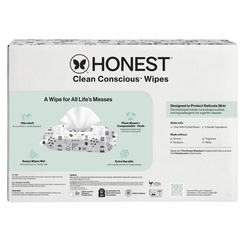 slide 12 of 15, The Honest Company Plant-Based Baby Wipes made with over 99% Water - Pattern Play - 576ct, 576 ct
