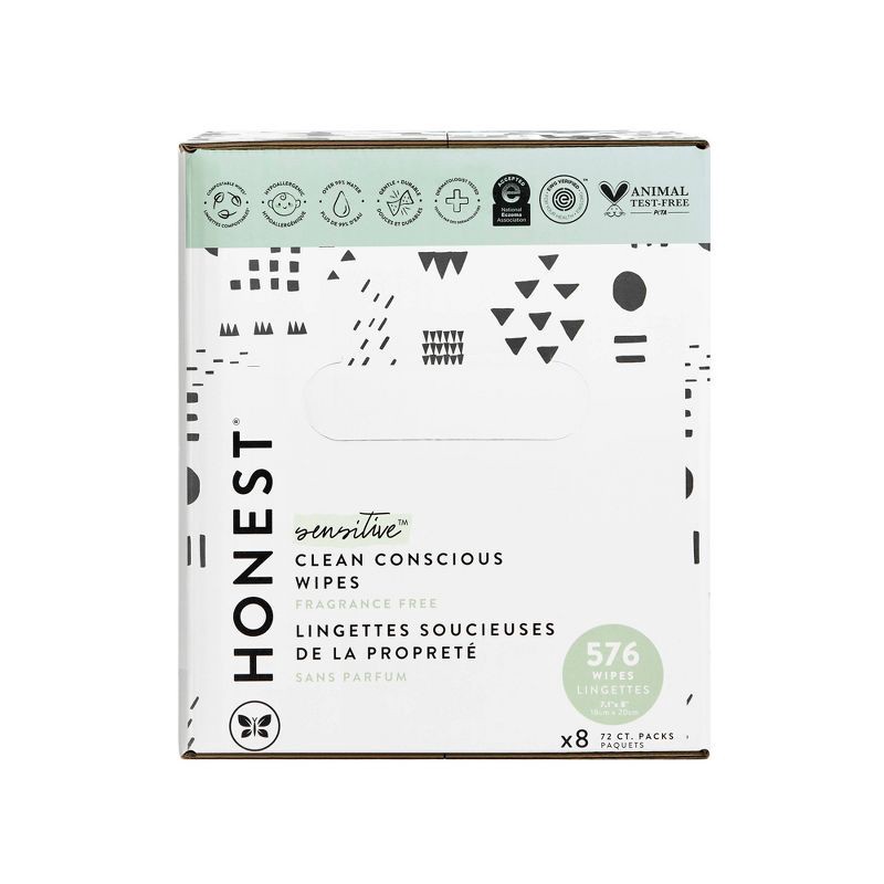 slide 4 of 6, The Honest Company Plant-Based Baby Wipes made with over 99% Water - Pattern Play - 576ct, 576 ct