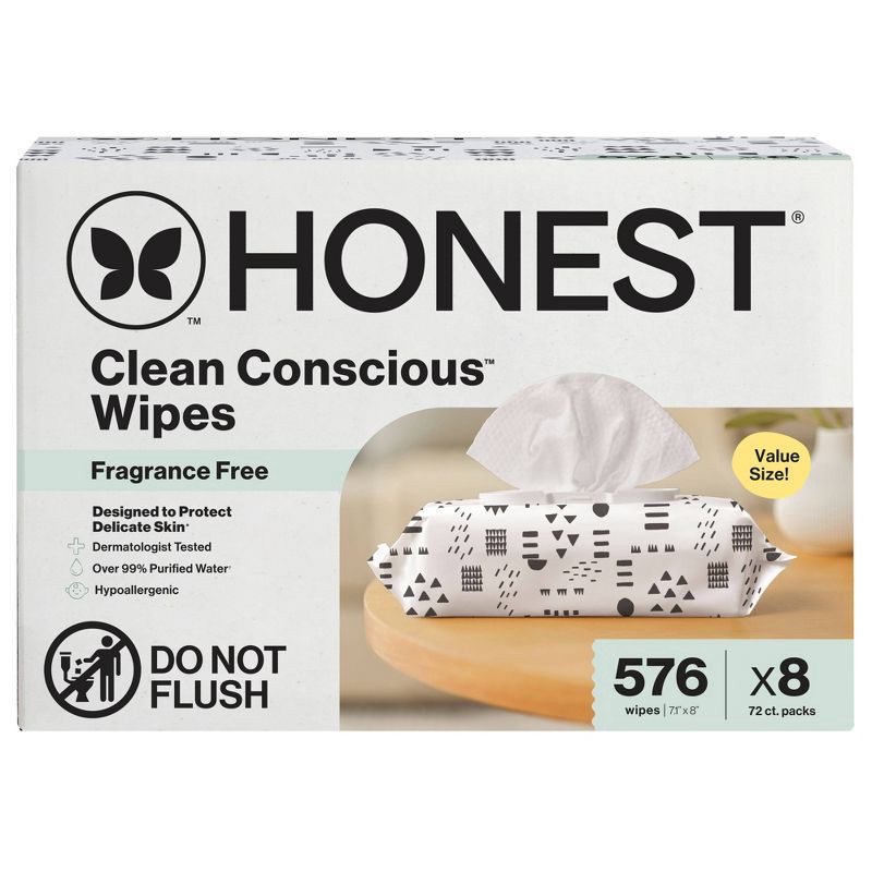 slide 11 of 15, The Honest Company Plant-Based Baby Wipes made with over 99% Water - Pattern Play - 576ct, 576 ct