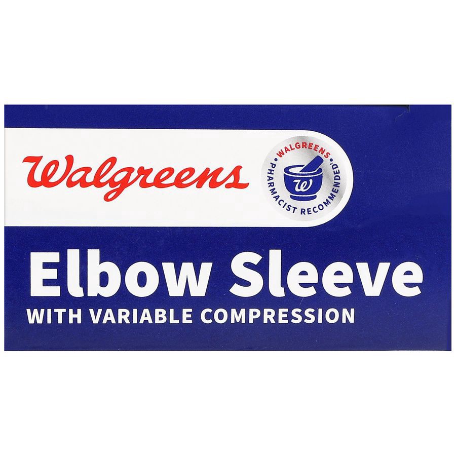 slide 3 of 5, Walgreens Elbow Sleeve with Variable Compression + Moderate Support Large-XLarge, 1 ct