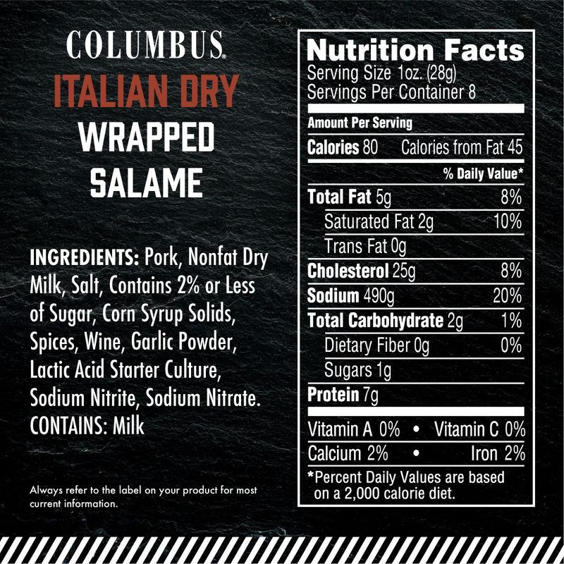 slide 5 of 6, Columbus Italian Dry Salame Deli Meats - 8oz, 8 oz