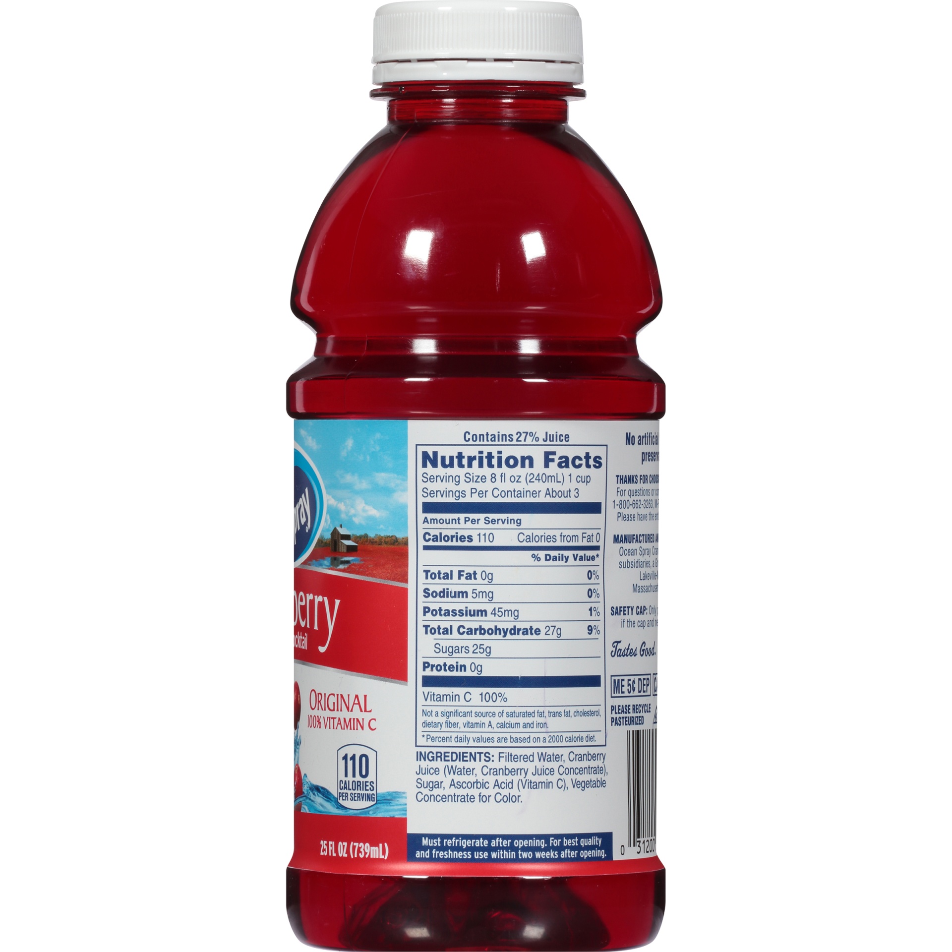 slide 3 of 6, Ocean Spray Cranberry Juice, 25 fl oz