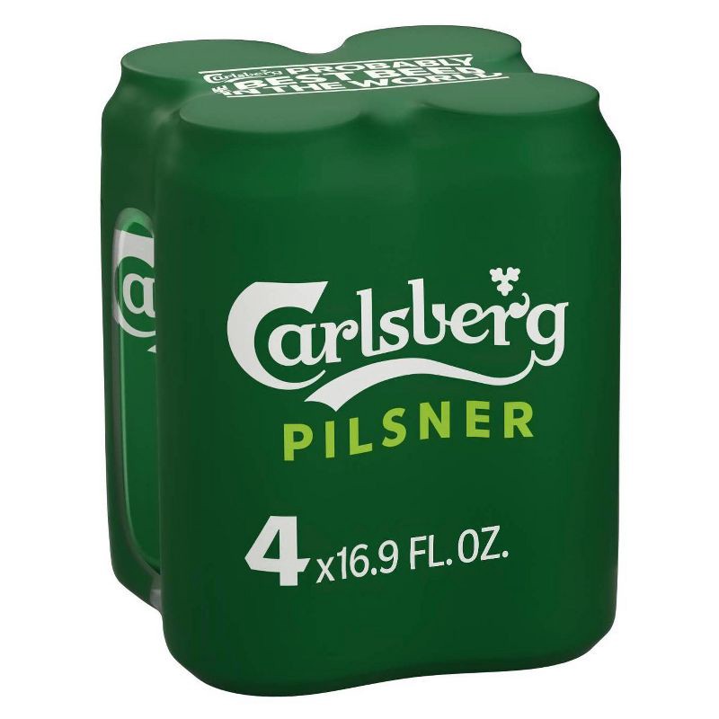 slide 1 of 2, Carlsberg Danish Pilsner Beer - 4pk/16.9 fl oz Cans, 4 ct, 16.9 fl oz