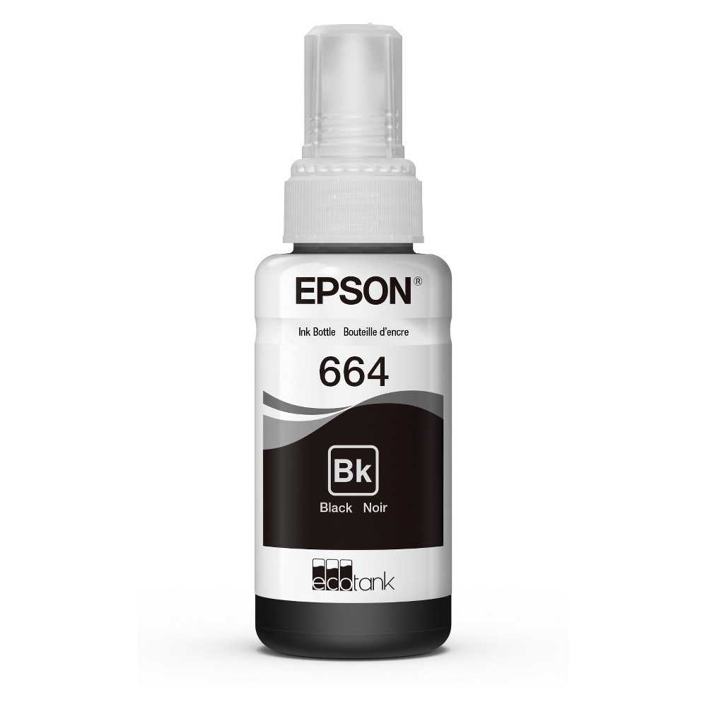 slide 3 of 6, Epson Ecotank 664 Single Ink Bottle - Black (EPST664120), 1 ct