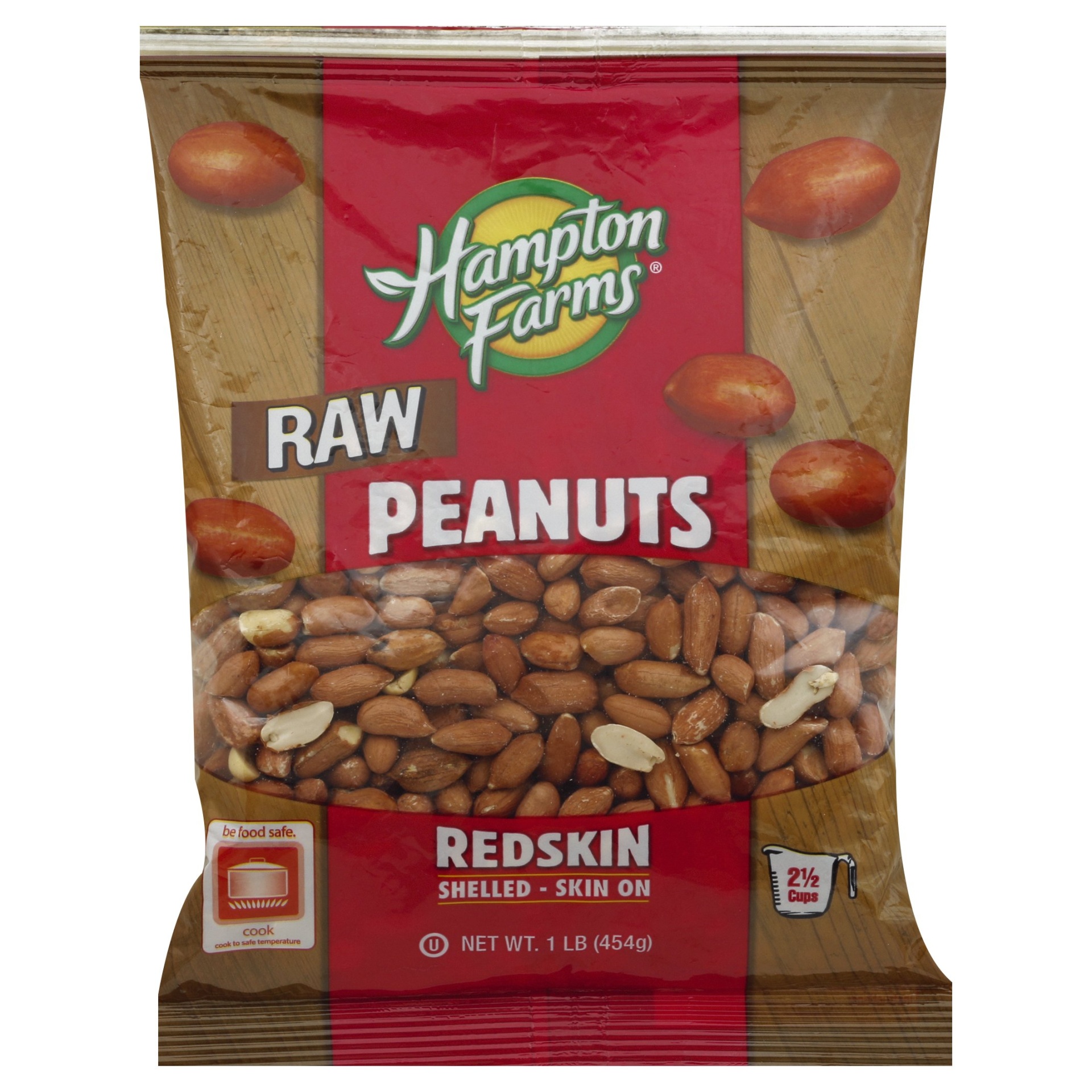 slide 1 of 5, Hampton Farms Raw Redskin Peanuts, 16 oz
