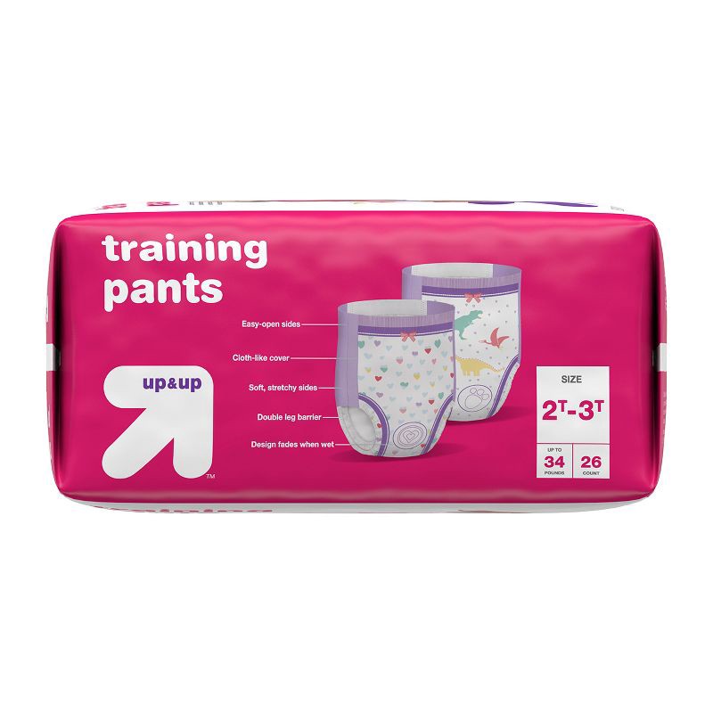 slide 3 of 4, Girls' Training Pants Jumbo Pack - 2T-3T - 28ct - up&up™, 28 ct
