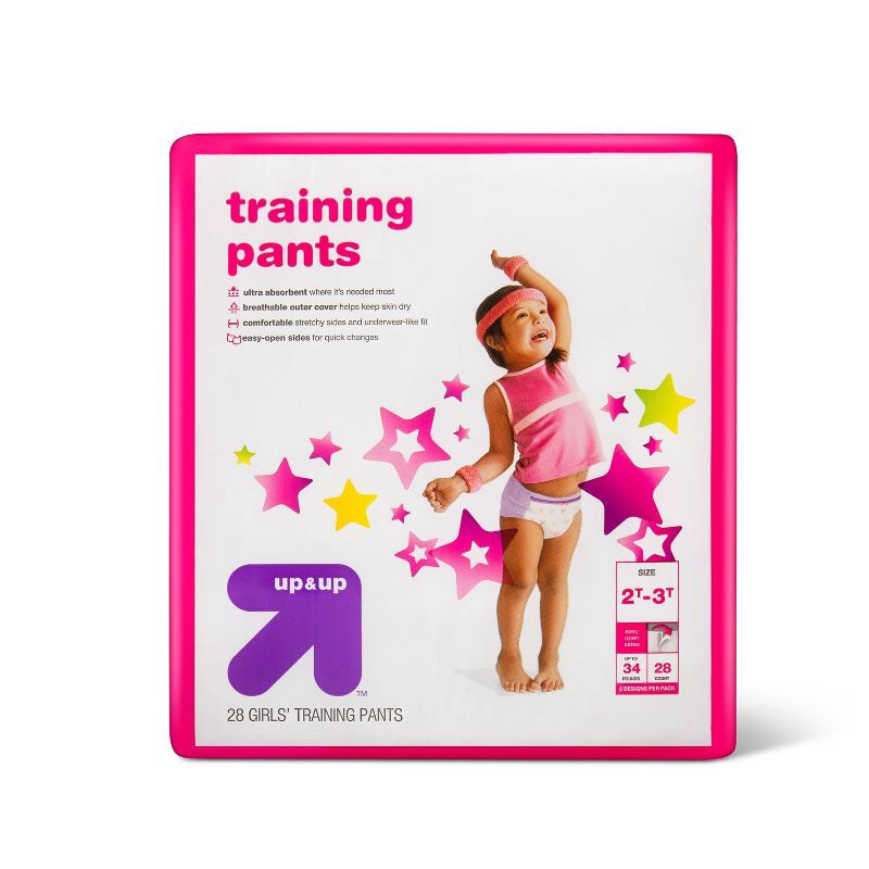 slide 1 of 4, Girls' Training Pants Jumbo Pack - 2T-3T - 28ct - up&up™, 28 ct
