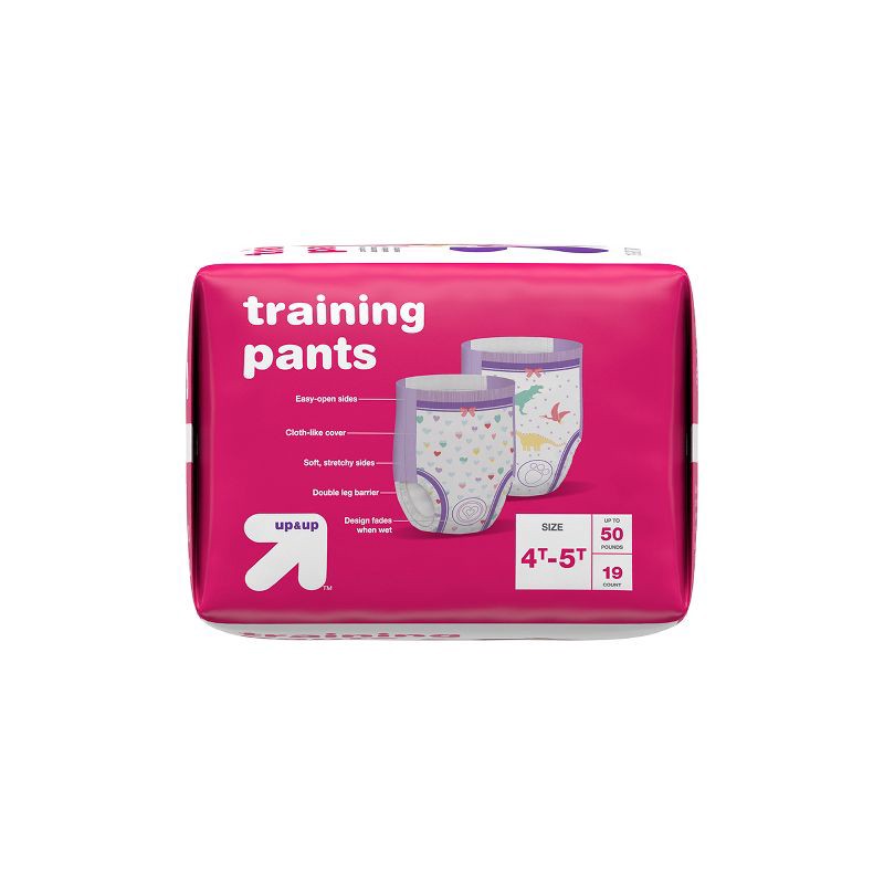 slide 3 of 4, Girls' Training Pants Jumbo Pack - 4T-5T - 19ct - up&up™, 19 ct