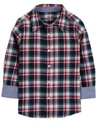 Oshkosh Kid Plaid Button-Front Shirt Red, Blue 10