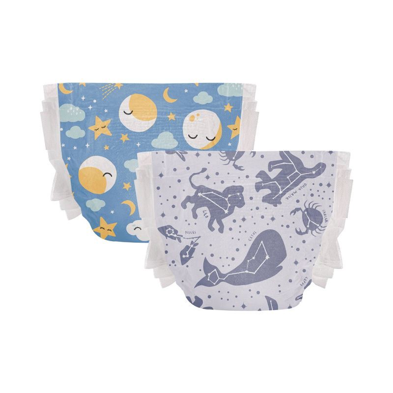 slide 2 of 8, The Honest Company Clean Conscious Disposable Overnight Diapers Cozy Cloud + Star Signs - Size 3 - 52ct, 3 x 52 ct
