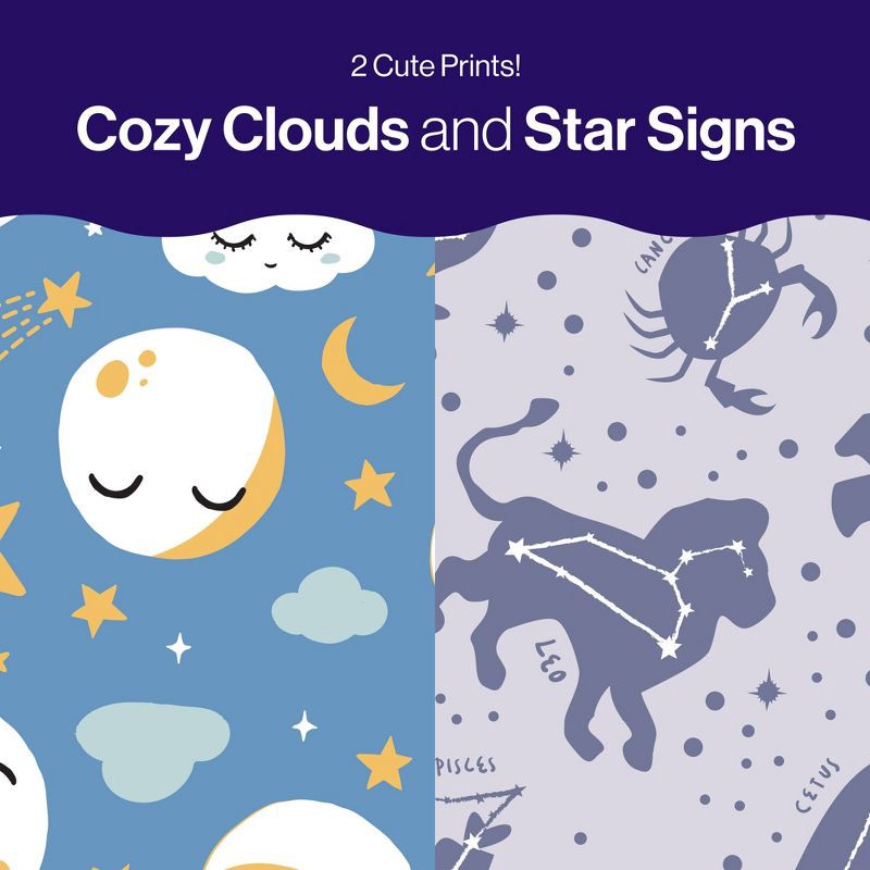 slide 5 of 9, The Honest Company Clean Conscious Disposable Overnighers Cozy Cloud + Star Signs - Size 4 - 48ct, 4 x 48 ct