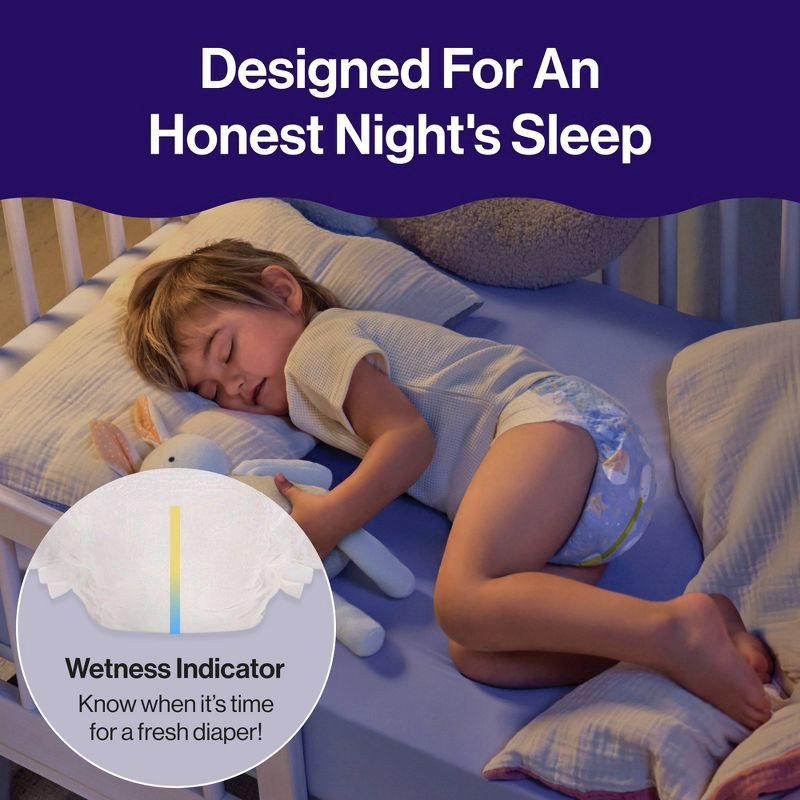 slide 6 of 9, The Honest Company Clean Conscious Overnight Diapers Cozy Cloud + Star Signs - Size 5 - 40ct, 5 x 40 ct