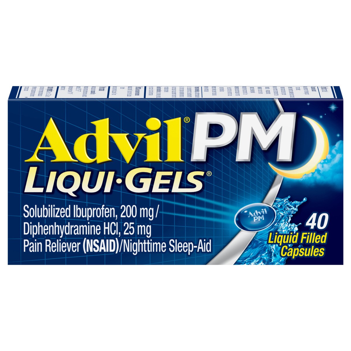 slide 1 of 9, Advil PM Liqui-Gels Pain Reliever and Nighttime Sleep Aid, Ibuprofen for Pain Relief and Diphenhydramine HCL for a Sleep Aid - 40 Liquid Filled Capsules, 40 ct