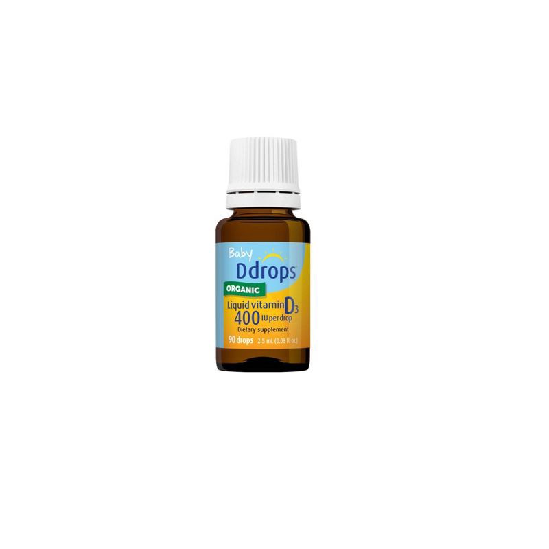 slide 3 of 12, Ddrops Baby Vitamin D 400 IU Organic Liquid Drops - 0.08 fl oz, 0.08 fl oz