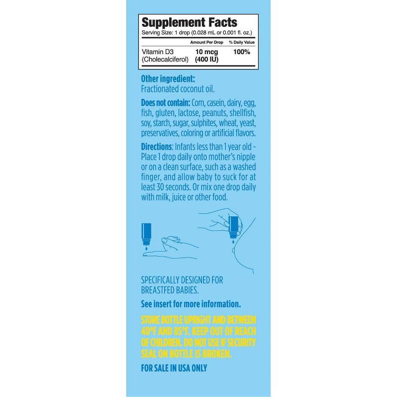 slide 4 of 12, Ddrops Baby Vitamin D 400 IU Organic Liquid Drops - 0.08 fl oz, 0.08 fl oz