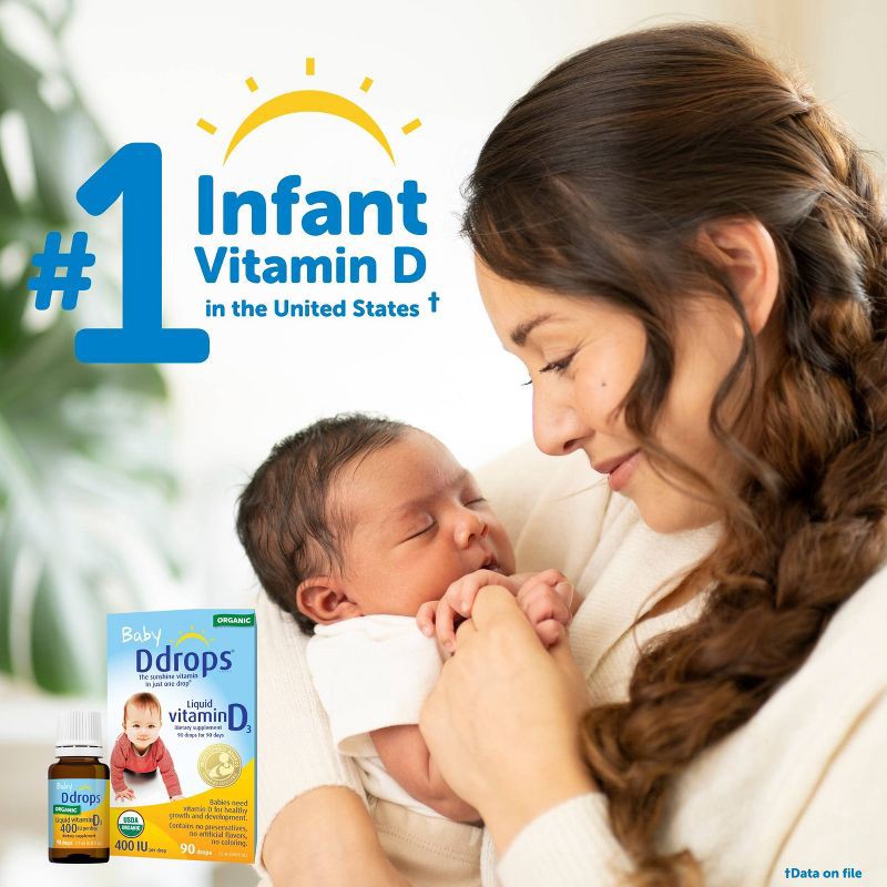 slide 10 of 12, Ddrops Baby Vitamin D 400 IU Organic Liquid Drops - 0.08 fl oz, 0.08 fl oz