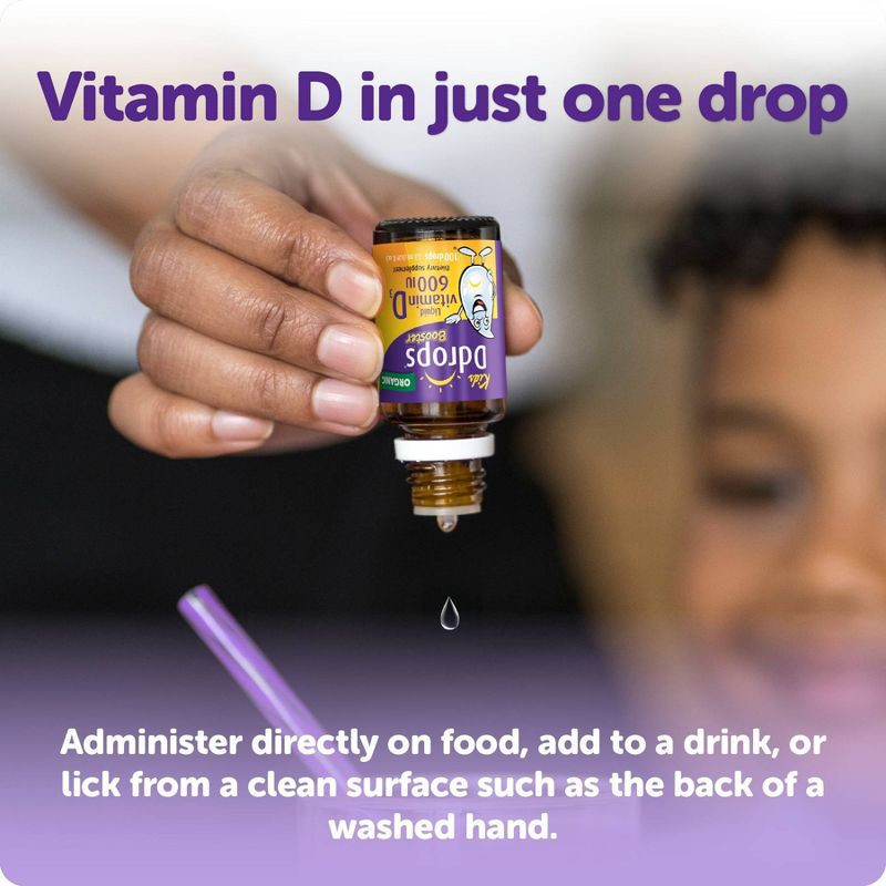 slide 4 of 9, Ddrops Booster Kids Vitamin D Organic Liquid Drops 600 IU - 0.09 fl oz, 0.09 fl oz