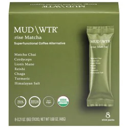 MudWtr Sticks Superfunctional Rise Matcha Coffee Alternative 8 - 0.21 oz Packs