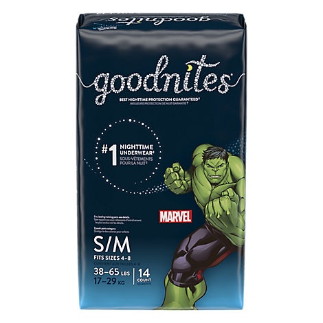 slide 1 of 1, Goodnites Underwear Nighttime For Youth Boy Small/Medium, 14 ct