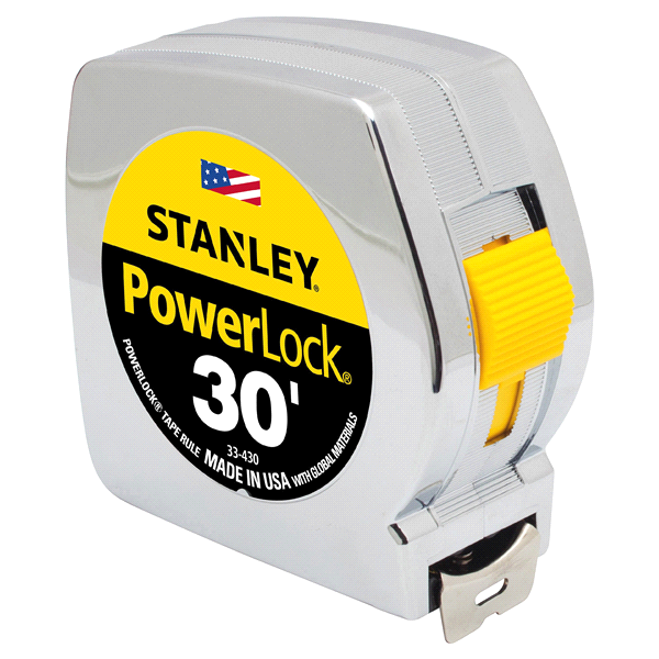 slide 1 of 1, Stanley PowerLock Classic Tape Measure, 30 ft