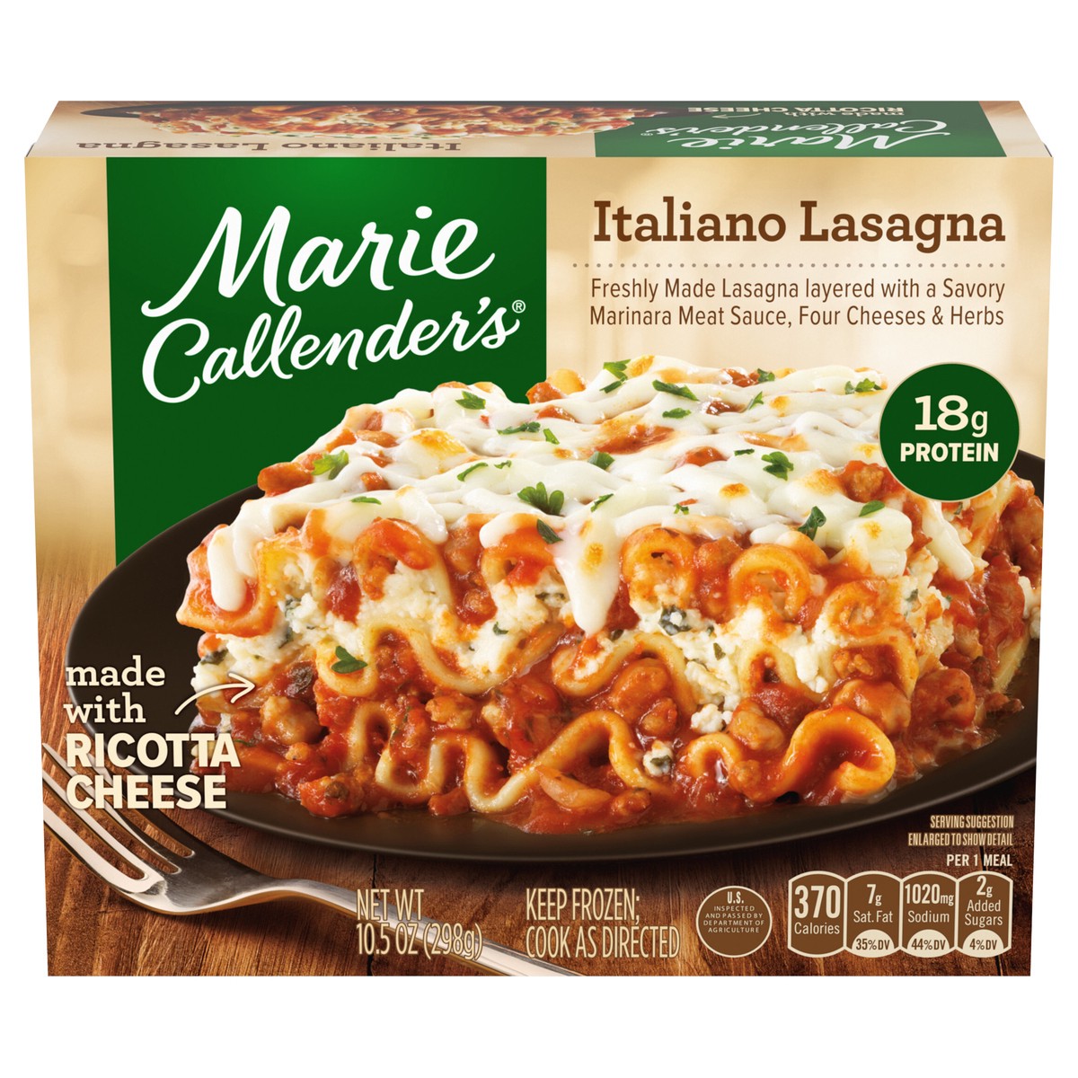 slide 1 of 5, Marie Callender's Marie Callender’s Italiano Lasagna With Ricotta Cheese, Frozen Meal, 10.5 oz., 10.5 oz