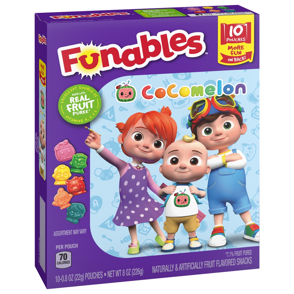 slide 7 of 9, Funables Cocomelon Fruit Flavored Snacks 10 - 0.8 oz Pouches, 10 ct; 0.8 oz