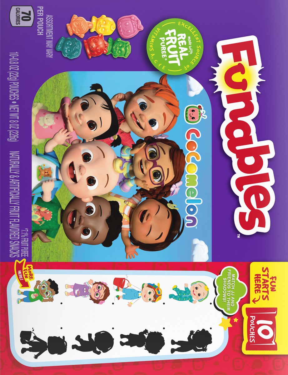 slide 4 of 9, Funables Cocomelon Fruit Flavored Snacks 10 - 0.8 oz Pouches, 10 ct; 0.8 oz