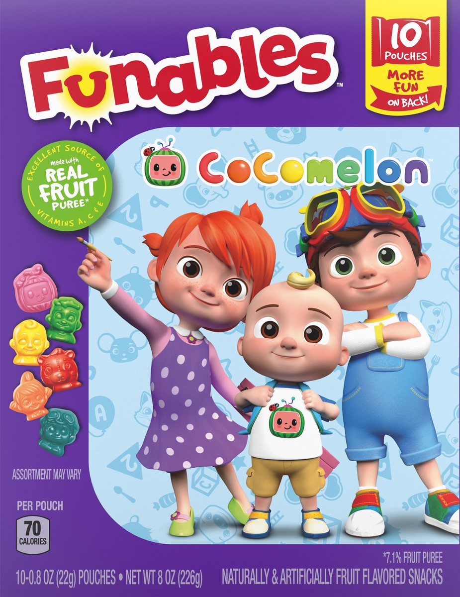 slide 2 of 9, Funables Cocomelon Fruit Flavored Snacks 10 - 0.8 oz Pouches, 10 ct; 0.8 oz