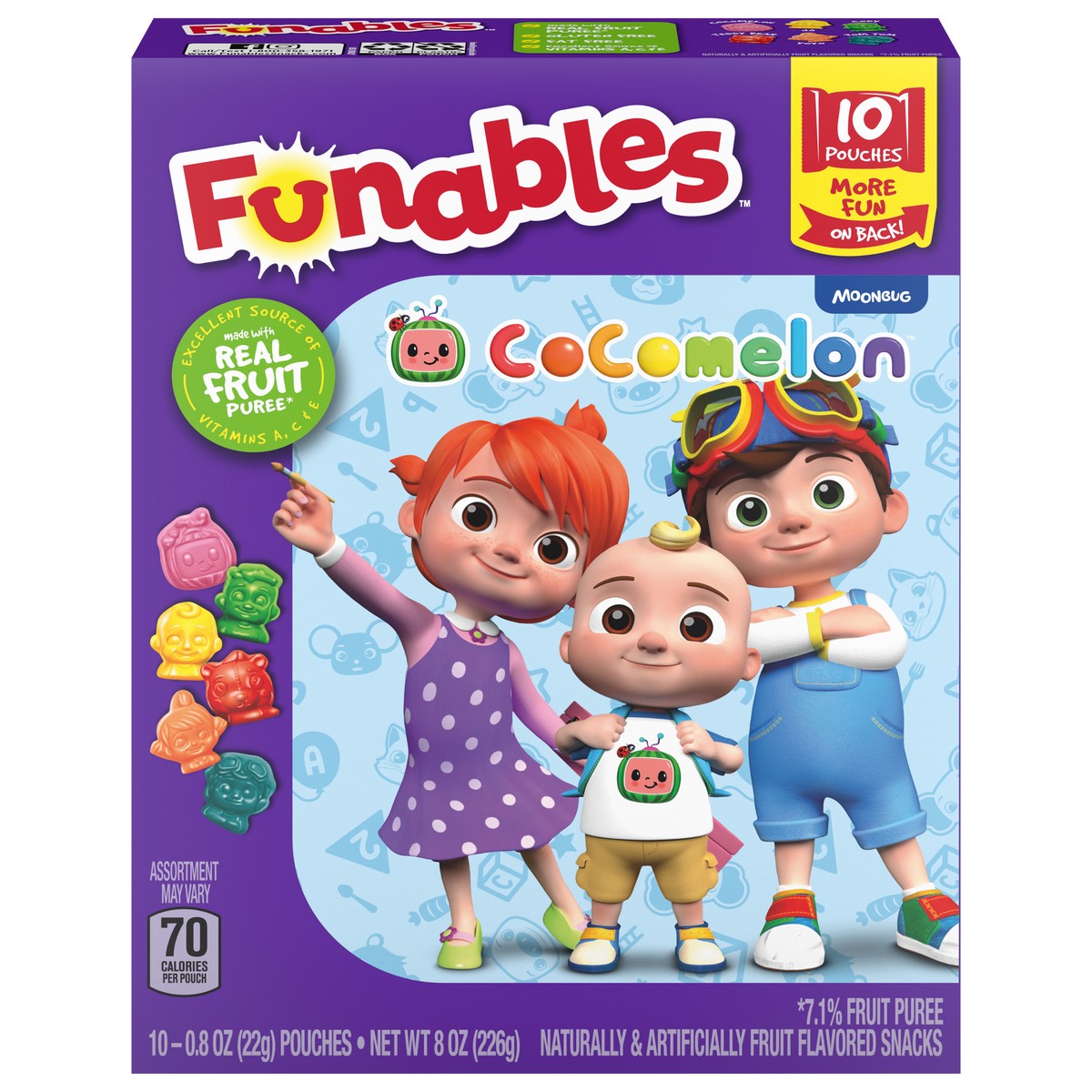 slide 1 of 9, Funables Cocomelon Fruit Flavored Snacks 10 - 0.8 oz Pouches, 10 ct; 0.8 oz